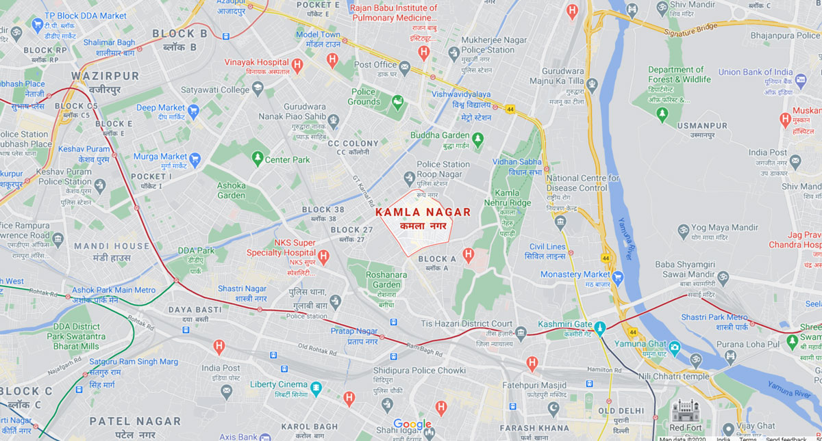 Birla Residential Kamla Nagar New Delhi Location Map